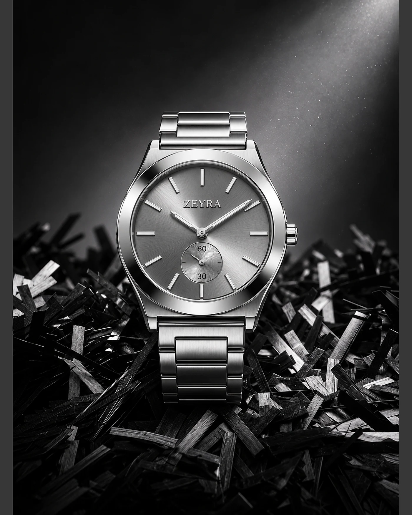 ZEYRA Silver Steel Watch